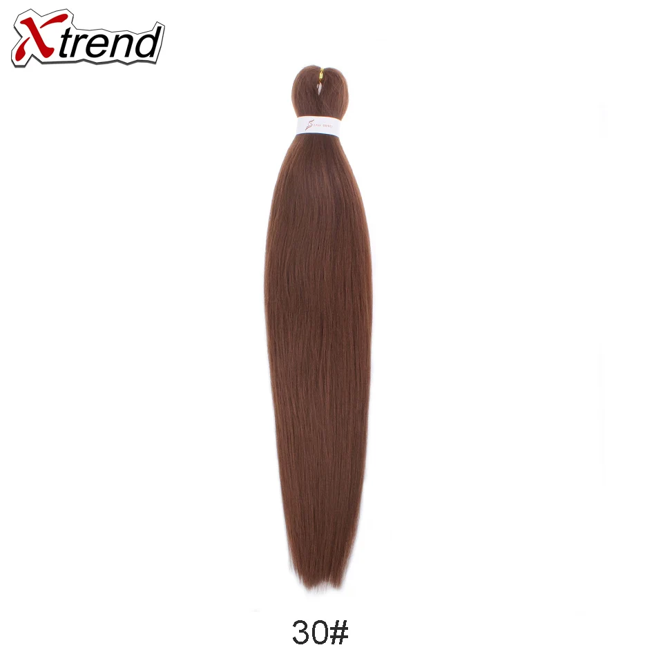 Xtrend предварительно растянуты плетение волос легкая Джамбо, коса эффектом деграде(переход от темного к синтетический EZ волосы кроше для наращивания низкая Температура волокна - Цвет: 30