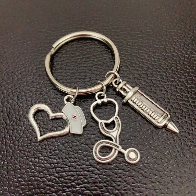 Новый Медсестра Медицинский ящик медицинский брелок иглы шприц стетоскоп