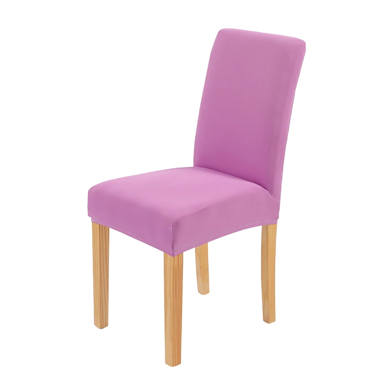 20-light purple Сплошной цвет чехол для кресла спандекс Большие размеры эластичные чехлы на стулья белые чехлы для обеденной кухни Свадебные банкетные гостиницы - Цвет: 20-light purple