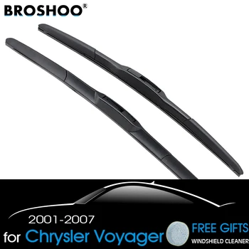 

BROSHOO Auto Car Clean The Windshield Wiper Blade Natural Rubber For Chrysler Voyager 2001 2002 2003 2004 2005 2006 2007 Styling