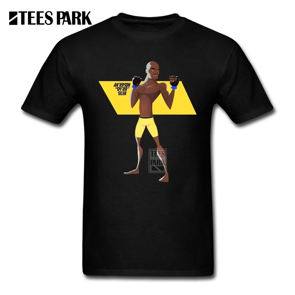 Men Funky T Shirt Anderson Silva MMA Spider Youth Round Neck Short Sleeve T-Shirt New High Quality Male Designs | Мужская одежда