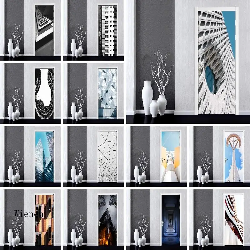 

Door Stickers Decoration Modern Architecture Art Bedroom Self-adhesive Wardrobe Stickers Renovation Waterproof Stickers Custom