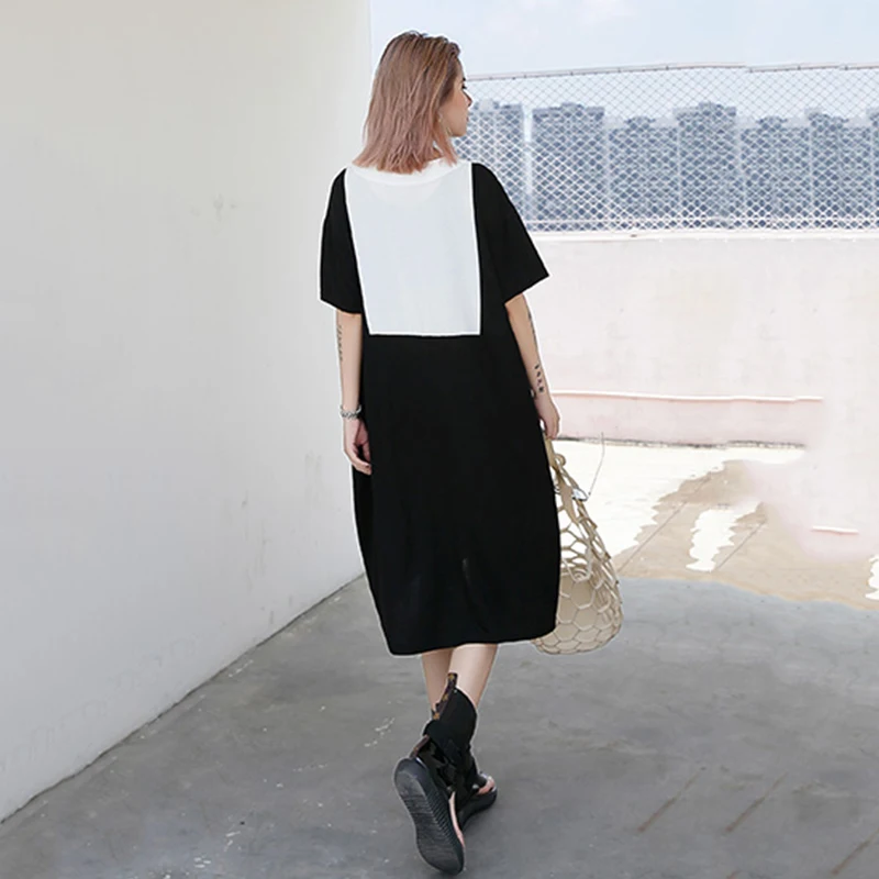 Женское свободное платье на молнии с коротким рукавом летнее C 311 | Женская одежда