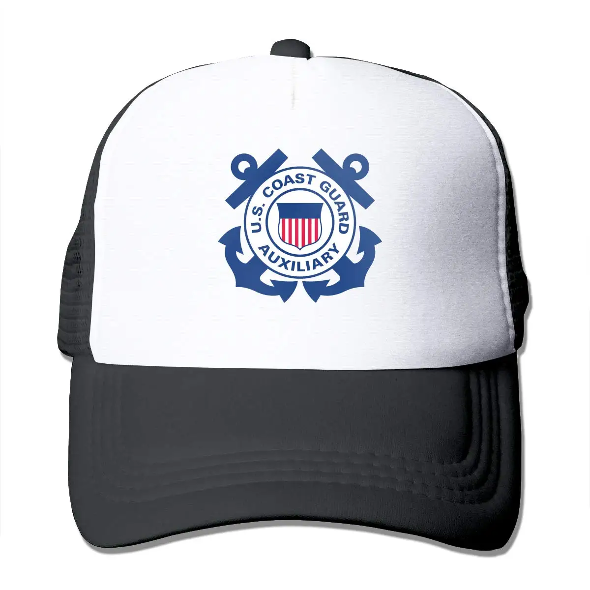 Coast Guard унисекс Регулируемый Snapback ремень Дальнобойщик Шляпа сетка шляпа Солнцезащитная сетка Бейсбол CapBlack