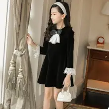 Новинка года; платье принцессы с длинными рукавами для девочек модное платье для девочек Лидер продаж; Стильные Детские платья на рост 100-150 см; розничная