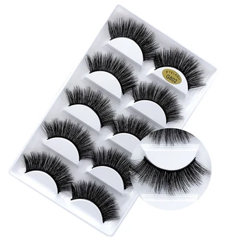 

5 Pairs/Box Real Mink 3D False eyelashes Natural Short Winged Fake Eyelashes Cosmetic Tools