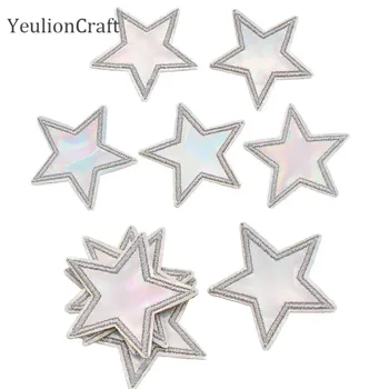 

Chzimade 10Pcs/lot Five-pointed Star Patches Iron On Applique Embroidered Patches 4.2x4.2cm For Fabric Clothes Badge