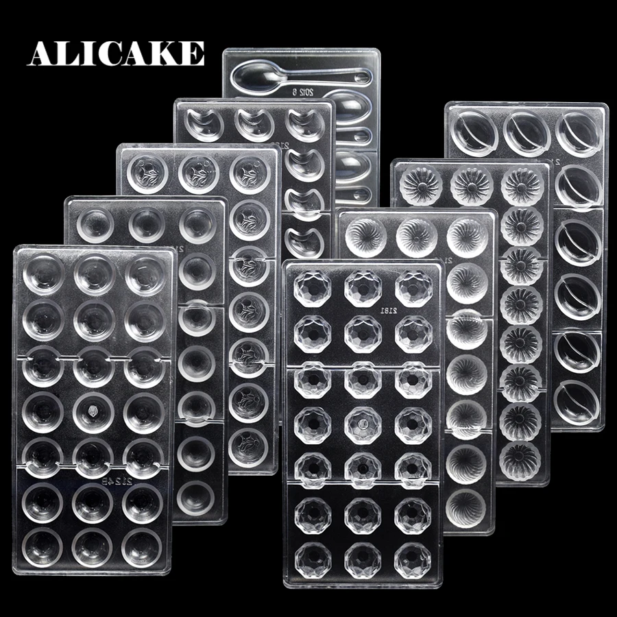 3D поликарбонатные формы для шоколада пластиковый лоток пудинга пекарни выпечки