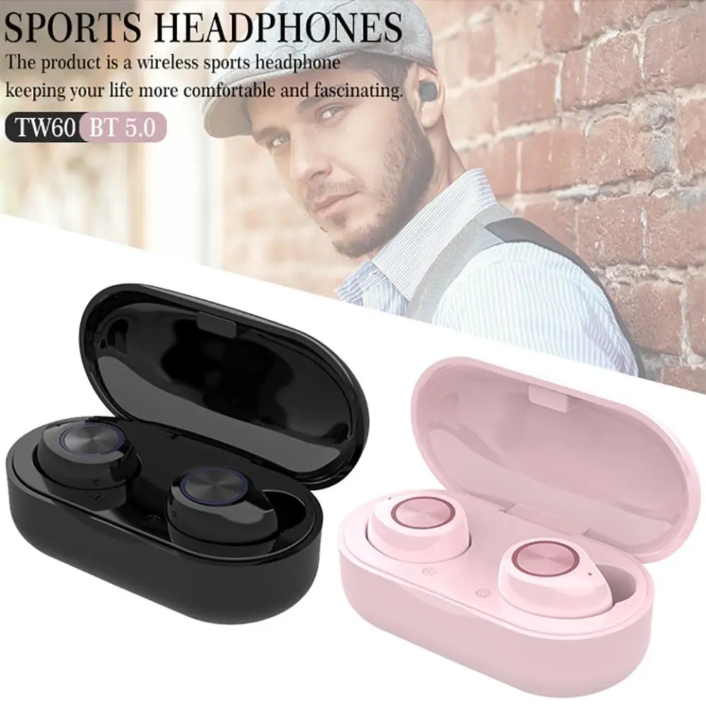 

TW60 Bluetooth Headset Wireless Mini Earbuds Touch Control Sports Stereo Car HD Call HiFi Binaural Earphones With Charging Box