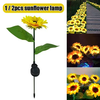 

1/2pcs Solar Sunflower Lights Garden Outdoor LED Flower Lamp Landscape Lawn Flower Light CLH@8