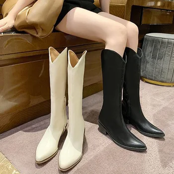 

Sexy Thigh High Boots Women Autumn Winter Pointed Toe Long Boots Shoes Woman Zipper Platform PU Leather Boots Fashion New