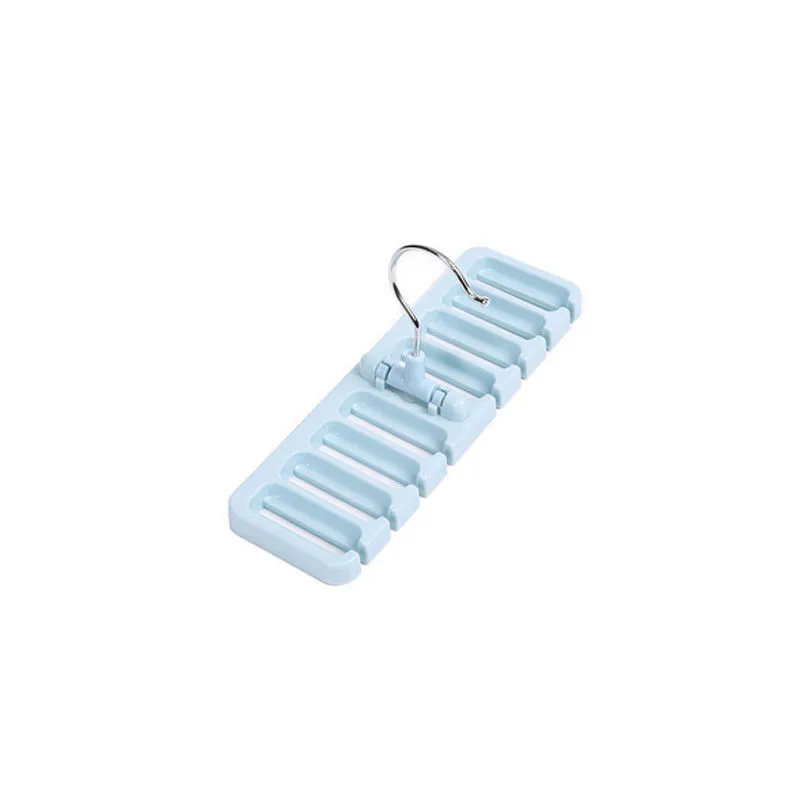 Небесно-голубой Нестандартный пояс стеллаж для хранения домашнего пространства крючки многофункциональный шарф связующие поддоны домашняя вешалка для ремня рельсы - Цвет: Небесно-голубой
