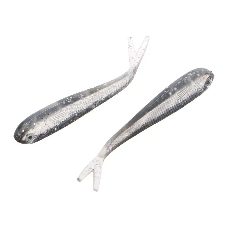 2pcs 75mm 2 2g Мягкая колюшка Lure Fluke Морская Рыбалка приманки снасти L9BD|Наживки| |