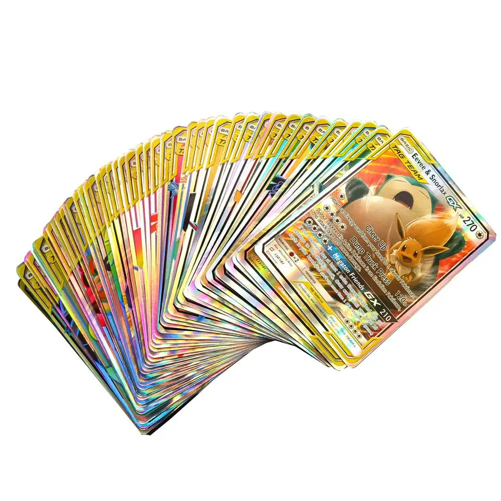 2019 Новое поступление 10 20 30 40 50 60 шт. карта команды Pokemones карты боевой игры для Funs