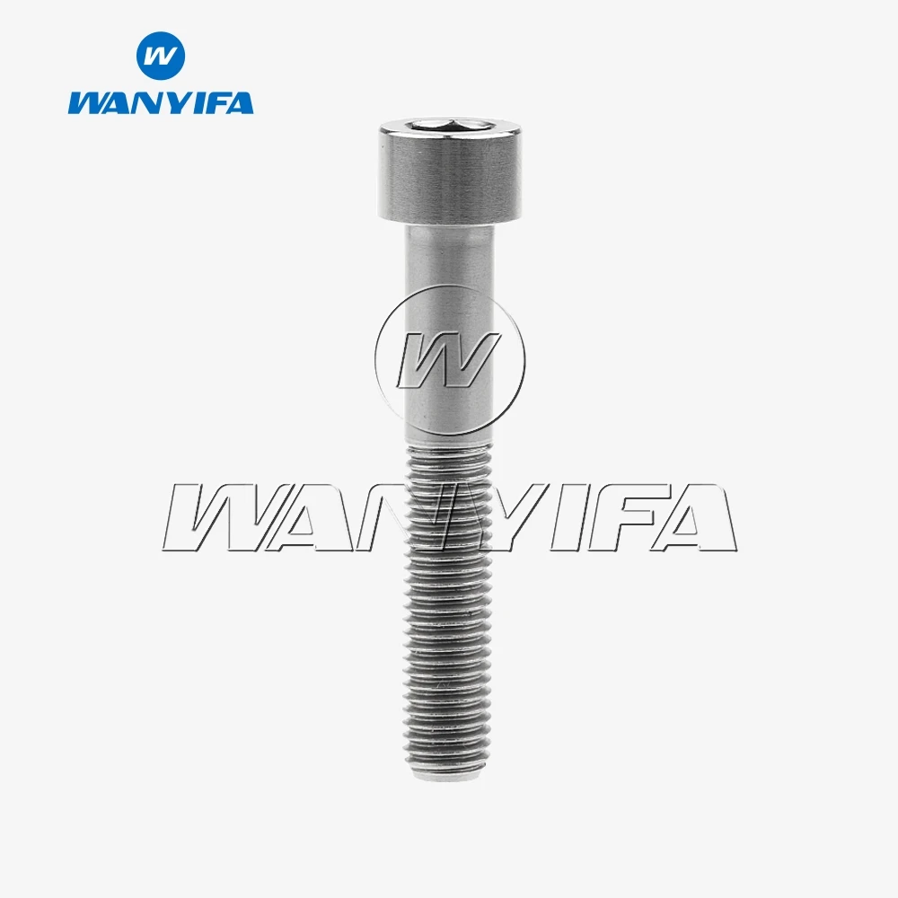 Wanyifa Titanium M7x32mm Hex Socket Head Bolts With Washers - 1.0mm Pitch, Grade 5, Pack Of 4 (Black)