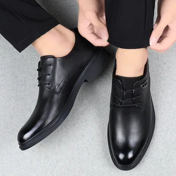 

Fashion Men Formal Shoes Size37-46 Black Brown Classic Point Toe Men Dress Business Party Shoes Men's Casual Leather shoes *8912