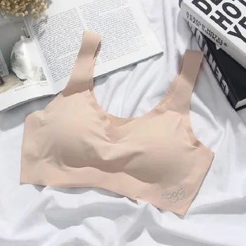 

Fashion Seamless Fitness For Women Underwear Gathered Shock-Proof Thin Elastic Top Push Up Bra Female Intimate Bralette Lingerie