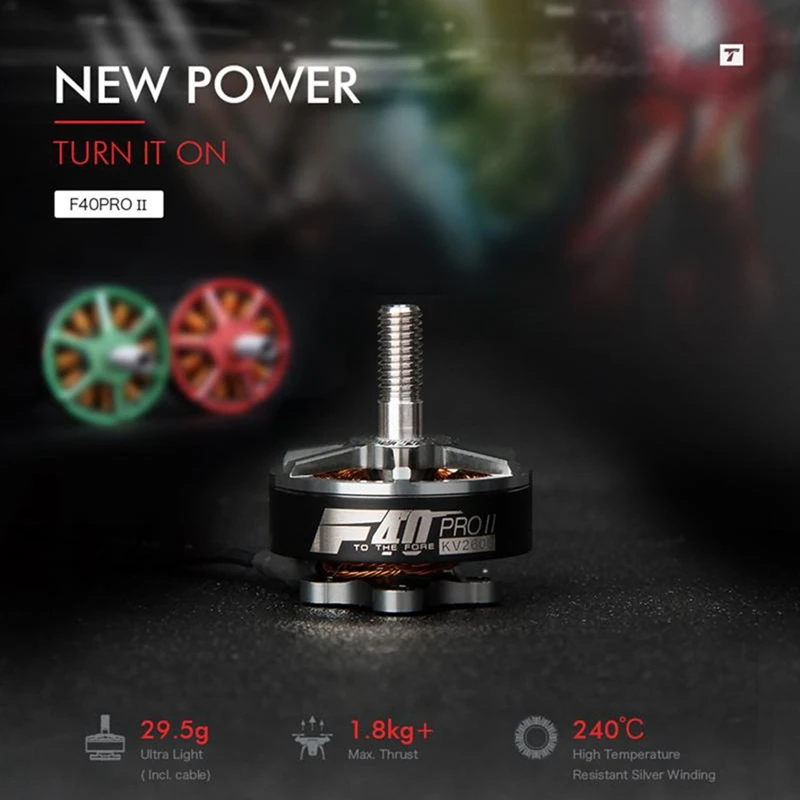 T-Motor F40 PRO II 2600KV 3-4S бесщеточный двигатель для 110-130 мм RC Multirotor FPV гоночный Дрон Adamantium серый