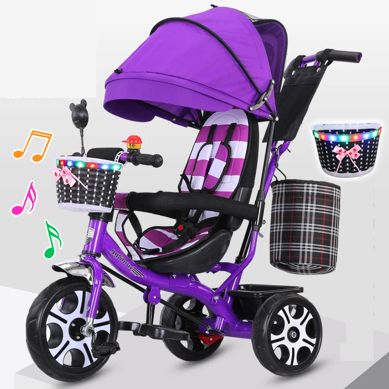 Children's Tricycle Bicycle 1-6 Years Old Infant Trolley Baby Three Wheel Stroller Kid Bike Travel Pram Whith Light Music Children's Tricycle Bicycle 1-6 Years Old Infant Trolley Baby Three Wheel Stroller Kid Bike Travel Pram Whith Light Music