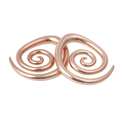 rose gold 1 пара медных спиральных ушных затычек, растягивающиеся узелки, ювелирные изделия для тела,, ушные узелки, расширитель для ушей, тоннель, пирсинг для тела, ювелирные изделия 8 мм - Окраска металла: rose gold