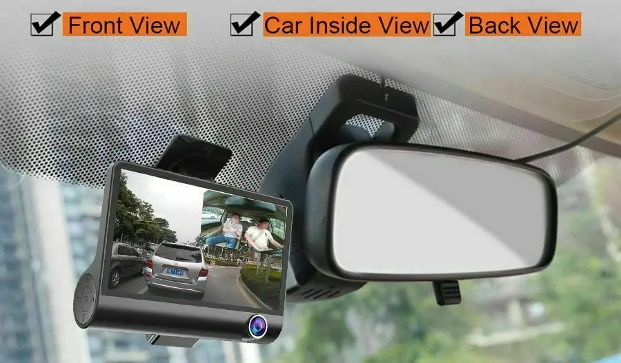 Knight Car DVR 3 Cameras Lens 4.0 Inch Dash Camera Dual Lens With Rearview Camera Video Recorder Au
