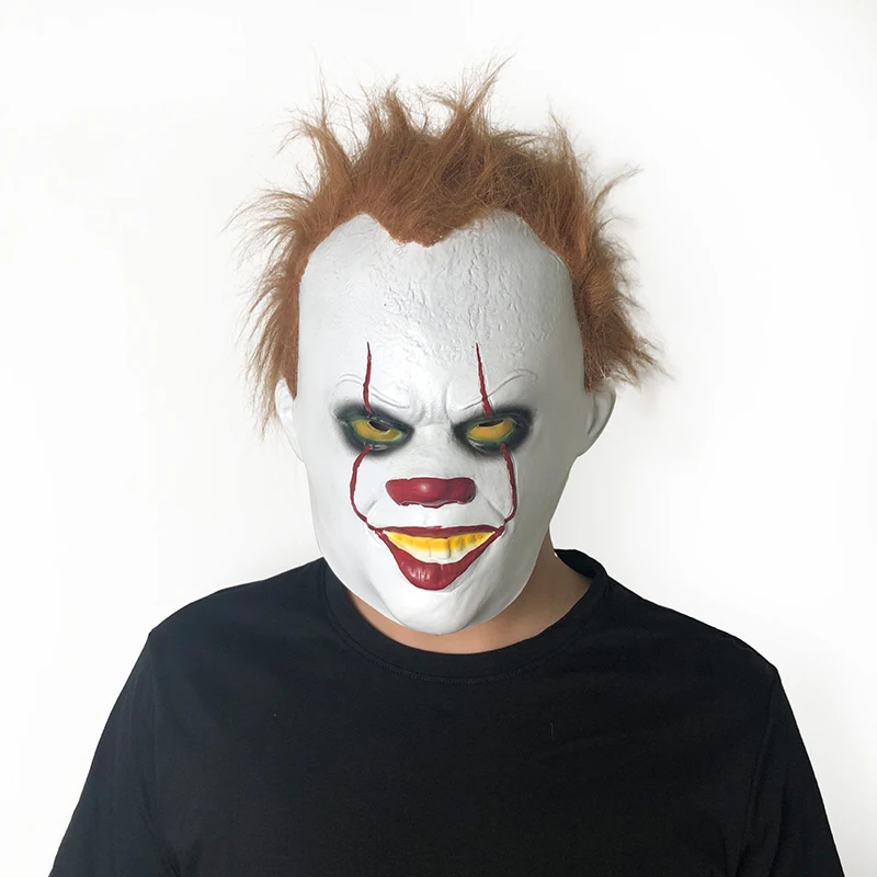 Adult Pennywise IT Clown Deluxe Latex Over Head Halloween Scary Horror