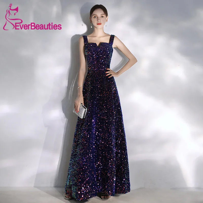Vestidos De Gala платья для выпускного вечера Длинные А-силуэта с блестками Vestidos De Fiesta Largos Elegantes De Gala