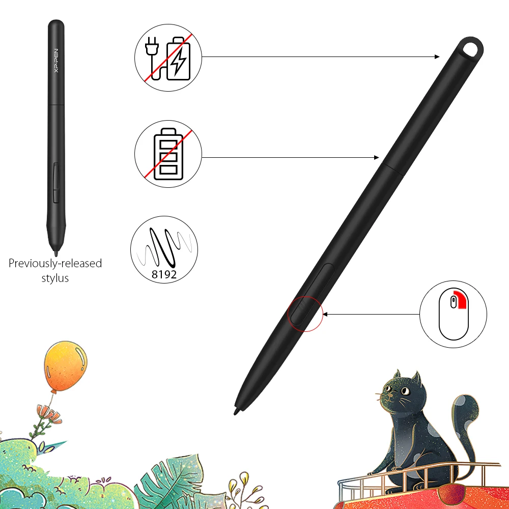 Xp-pen Ph03 Power Stylus 8192 Pressão para Desenhar Tablet Star G960 Star G960s - Imagem 4