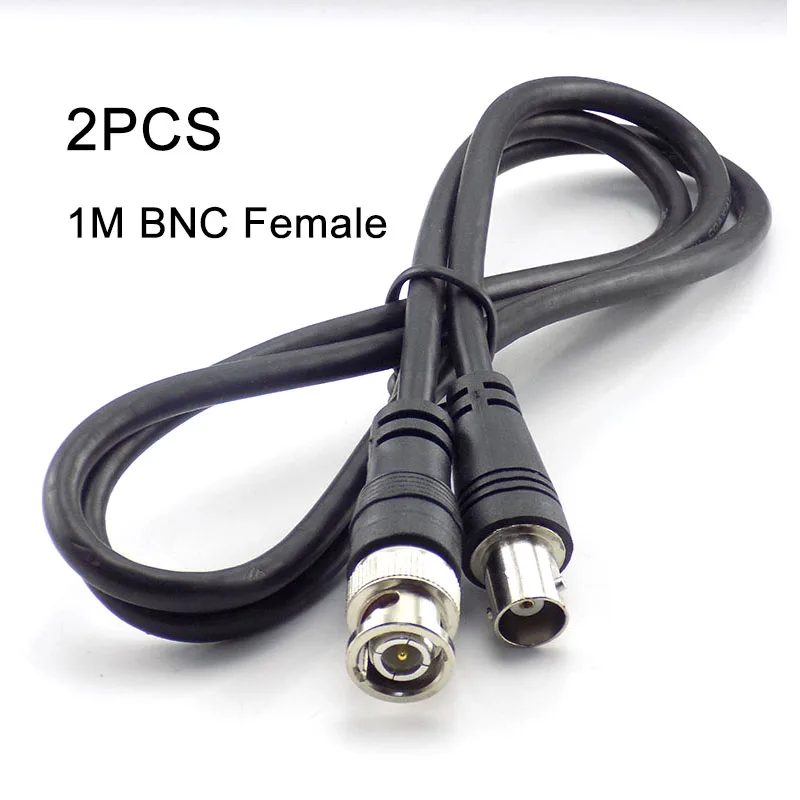 2 uds 1M BNC adaptador macho hembra a Cable para cámara CCTV BNC conector de extensión Coaxial la cámara de línea accesorios W17
