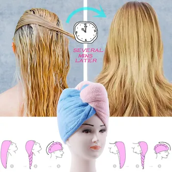 

Rapided Drying Hair Towel Microfiber Quick Magic Hair Dry Hat Wrapped Towel bathroom accessories toalla secado rapido cabello