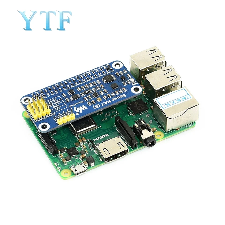 Плата расширения датчика Raspberry Pi 4B бортовой гироскоп/акселерометр/датчик температуры и влажности и другие модули