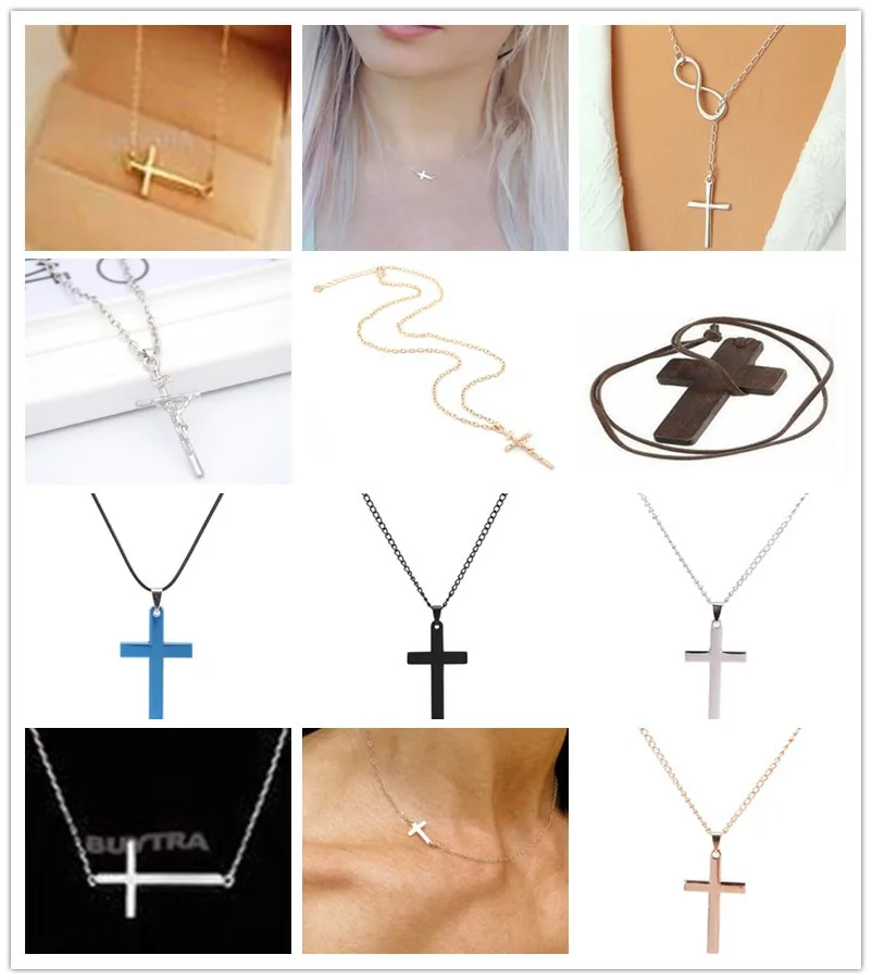 Ожерелья и кулоны с крестом для мужчин из нержавеющей стали золотого серебряного