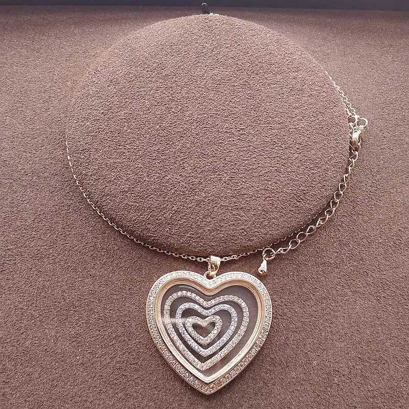 

Fashion Coppre Base AAA CZ sweet love heart Modeling on Transparent Surface Pendant Statement Necklace,women's Accessaries,N0996