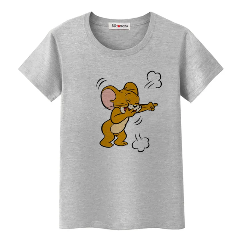 BGtomato, футболка, фильм, звезда, Джерри, мышь, kawaii, футболка, летняя, милая, милая, футболка, женская, дешевая, распродажа, брендовая, новая, мультяшная футболка - Цвет: 15