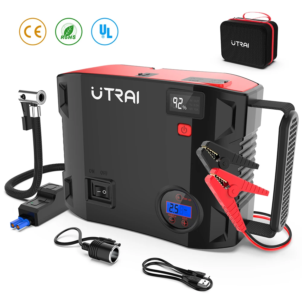 4 In 1 Car Jump Starter 24000mAh 2000A Power pack Portable Car Battery