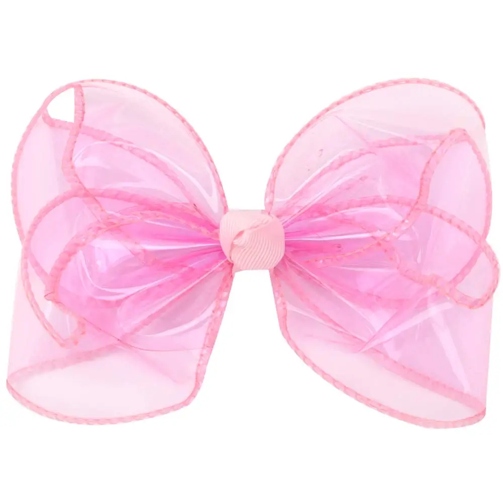 Waterproof Jelly Bows Hair Bows for Girls with Clips Girl Kids Hair accessories Glitter Knot Bows Pool/Swim Bows Solid Hairpins