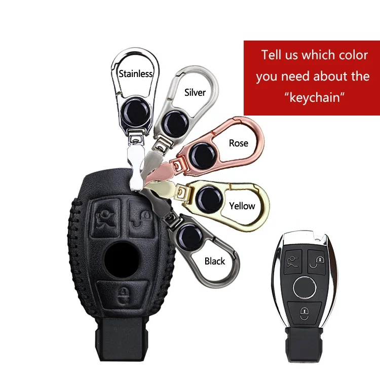 3 Button Black Защитный кожух ключа автомобиля из натуральной кожи для Mercedes Benz W124 W203 GLA W204 W212 CLA AMG W117 W211 аксессуары для ключей - Название цвета: 3 Button Black