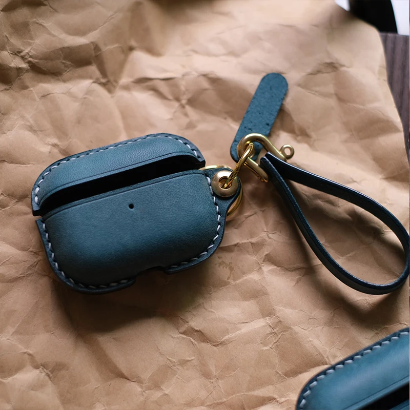 Capa de Couro Genuíno para Airpods Pro Couro Real Luxuoso Custom Made Capa Artesanal para Airpods Estojos de Fone de Ouvido Bluetooth - Image 6