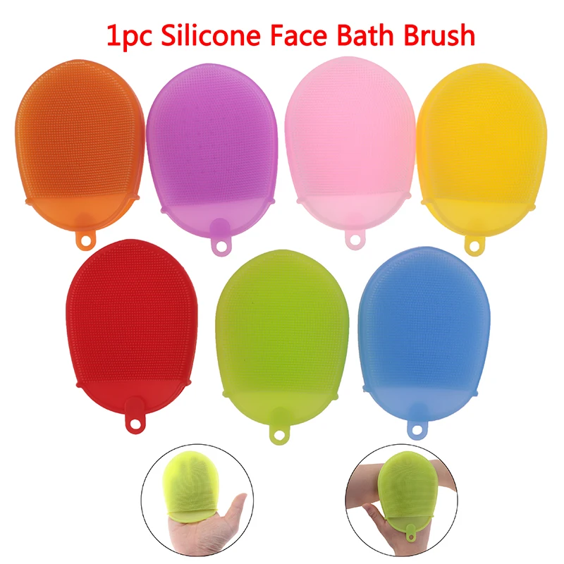 Silicone Face Bath Brush Body Scrubber Glove Anti Cellulite Shower Exfoliating Brush Scrub Skin SPA Massage Scrubber Sponge