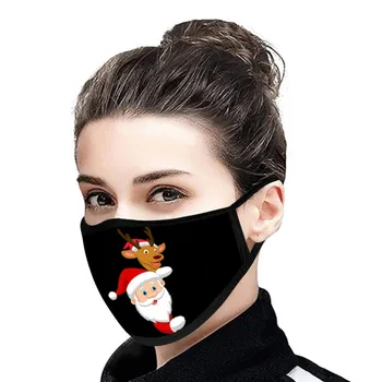 

Activated Carbon Mask Christmas Print Outdoor Mouth Face Mask Protection Breathable Filter Dust Mask Mascarilla Reutilizable