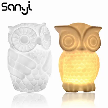 

Sanyi LED Night Light 3D Table Lamp Owl Style Night Lamp Powered by 3 AAA Batteries Night Light for Home/Office Novelty Lighting