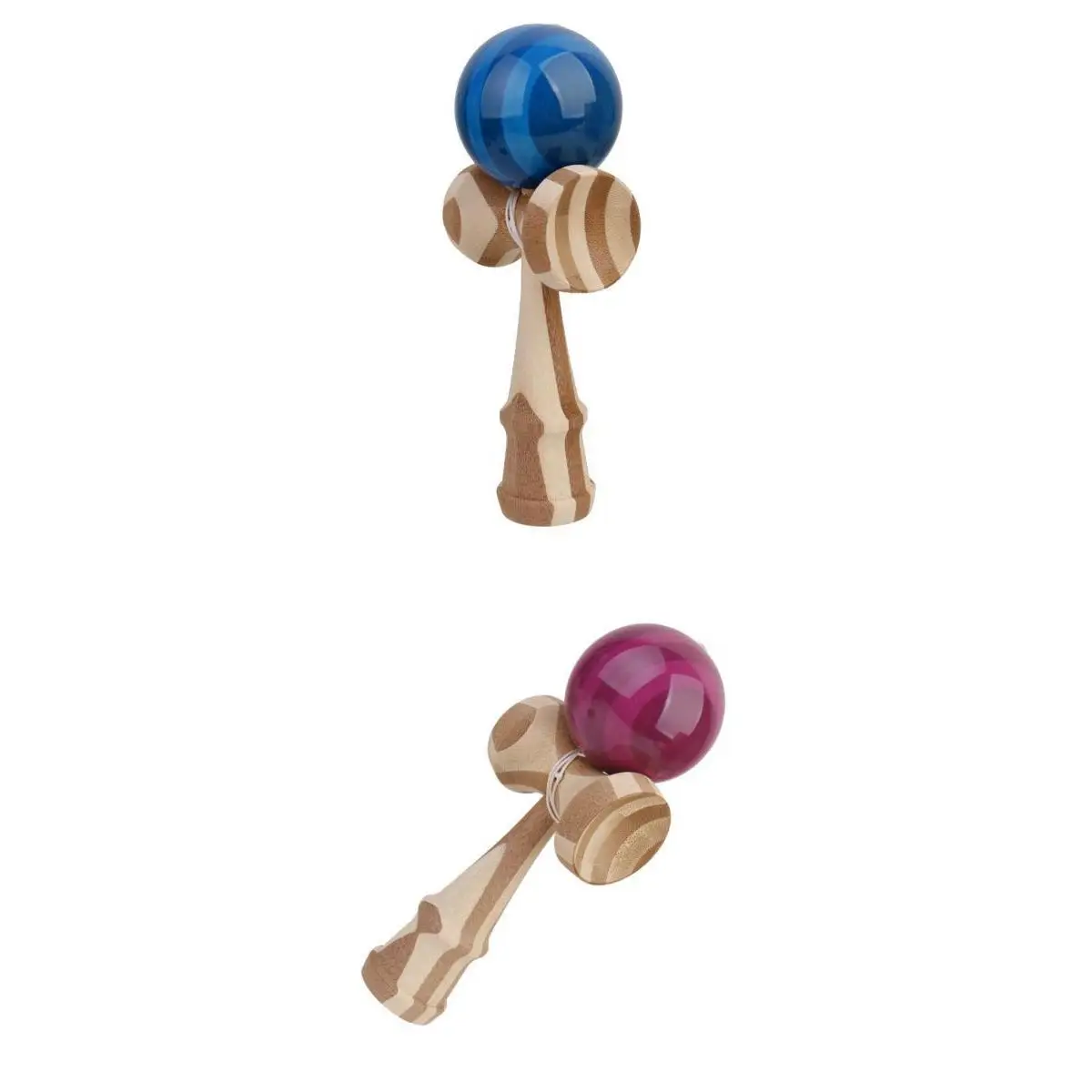 Японский мяч Kendama Бамбуковые игрушки для ловли навыков синие и фиолетовые|Йо-йо| |