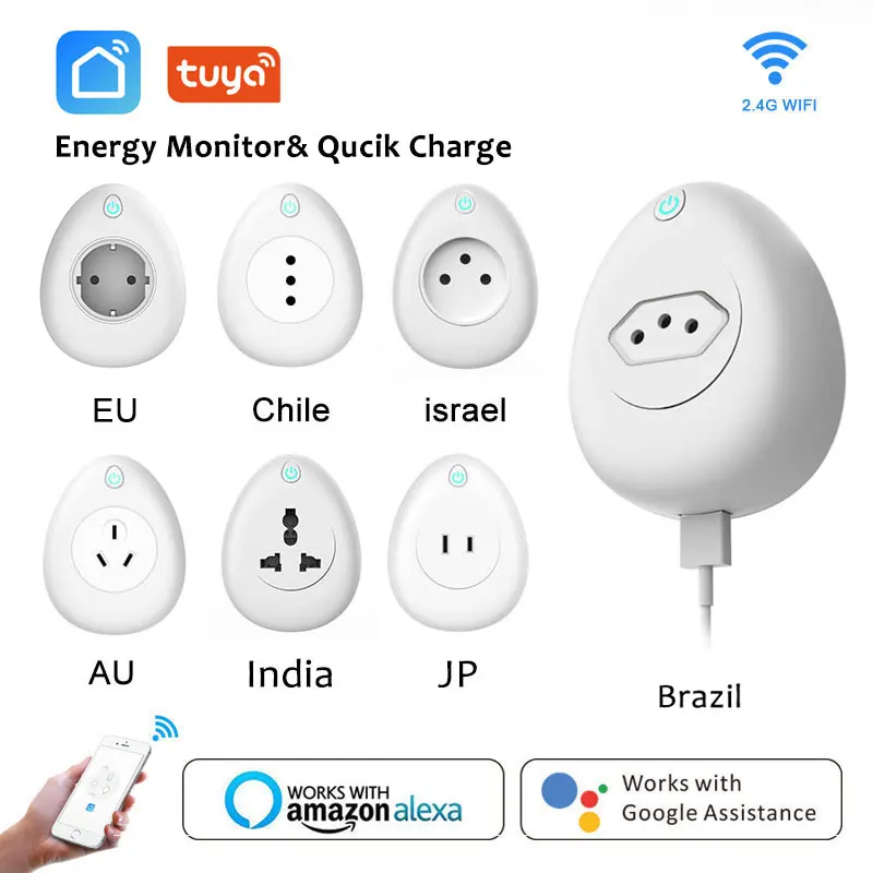 

WIFI Smart Plug Power Monitor 15A Socket Wireless Outlet Voice Control Work with Alexa Google home with 5V 2.1A USB smart life