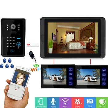 

RFID Password Access Control 7Inch LCD Wifi Wireless Video Door Phone Doorbell APP Remote Unlock Visual Video Intercom System