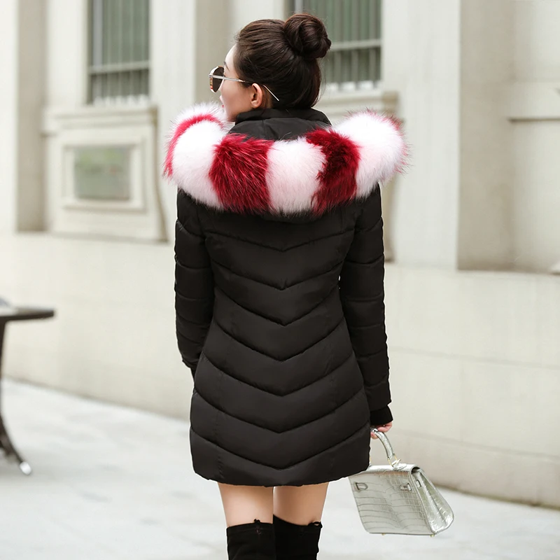 Зимняя куртка женская парка верхняя одежда женский пуховик с воротником из искусственного меха размера плюс s-xxxl толстое длинное женское зимнее пальто