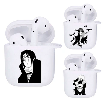

japan anime Sasuke Naruto Kurama Hokage Uchiha Itachi Sakura Kakashi for Aipods 1 2 White silicone Blutooth Earphone case box