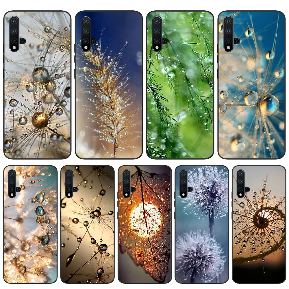 ByLoving Drops of water after rain TPU черный чехол для телефона корпус Huawei nova 2 2i 2plus 2s 3i 3e 4 4e 5 5i pro