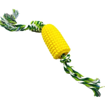 

Simulation Corn Molar Stick with Rope Pet Toy Bite-Resistant Toothbrush Indestructible Dog Dental Toys YU-Home