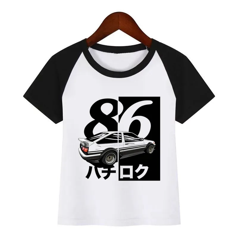 

Children Summer T Shirt Drift Japanese Anime AE86 Initial D Print T-Shirts Boys Girls Cotton Tops Kids Fashion Tshirt