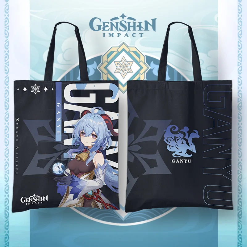 Game Genshin Impact Ganyu Kaedehara Kazuha Cosplay Canvas Bag Harajuku Shopper Women Bag Shoulder Bags Vintage Handbag elvira costume